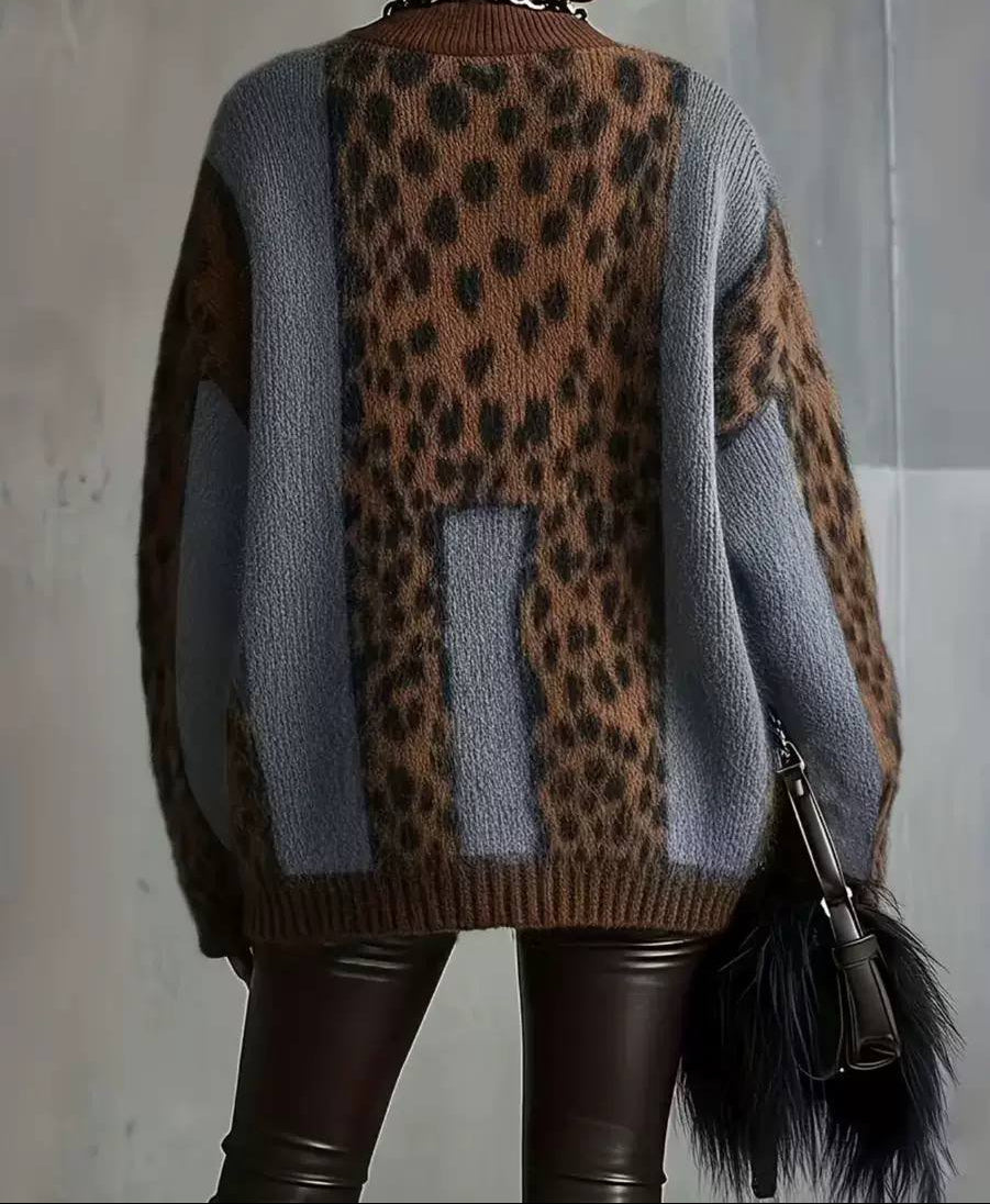 Rhodora | Rollkravebluse med leoparddetaljer