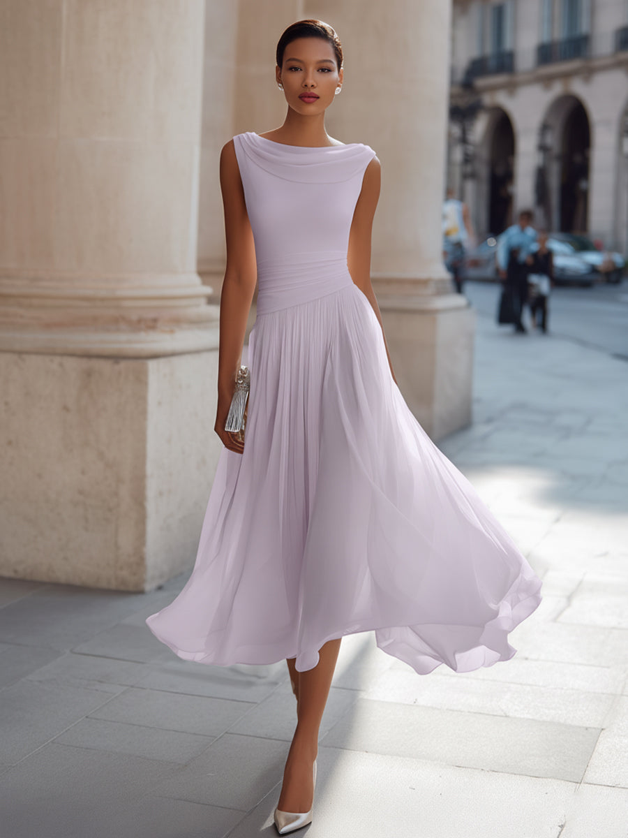 Mirella | Elegant plisseret midikjole