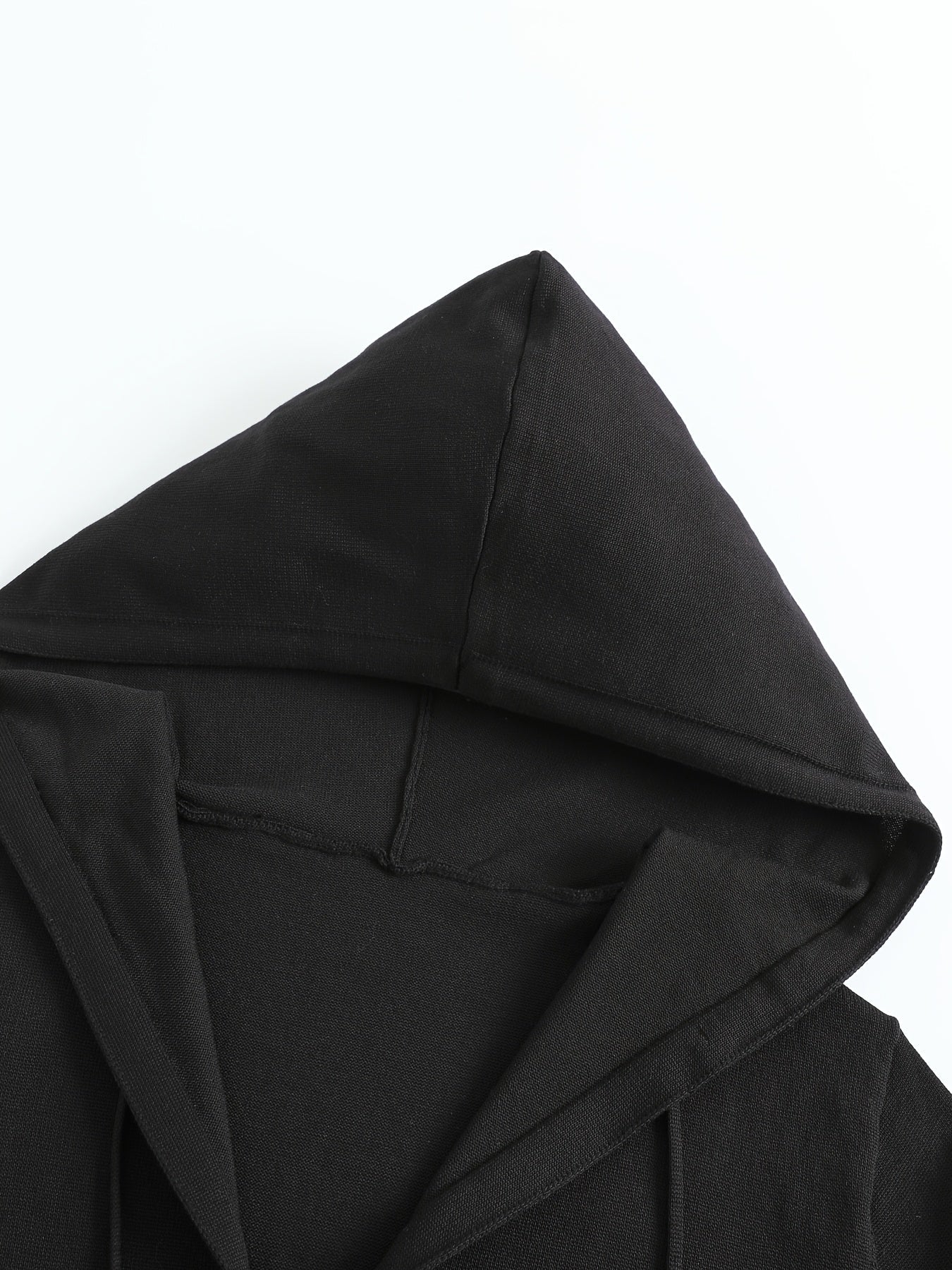 Freja | Sort cardigan med hætte og knapper