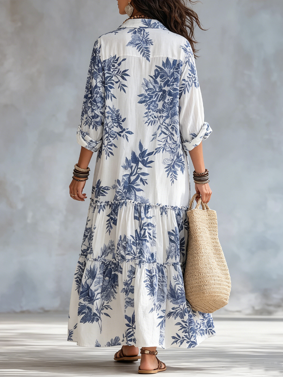 Alvilda – Boheme-maxikjole med blomsterprint
