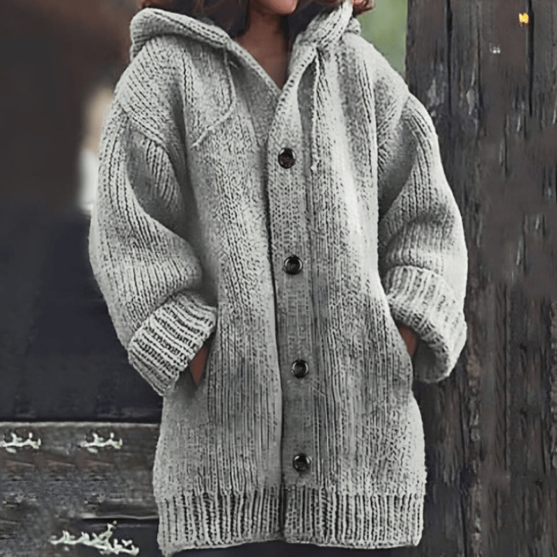 Elizabeth | Blød varm cardigan med ribkanter