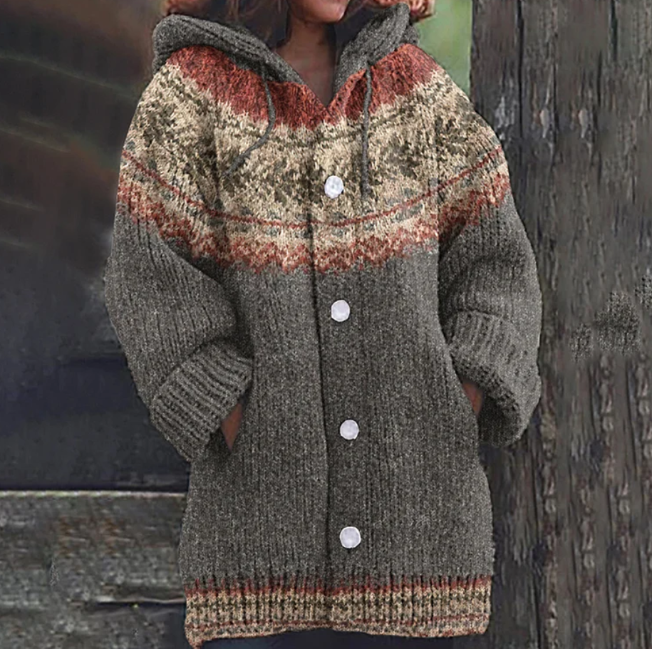 Nancy | Blød varm cardigan med ribkanter