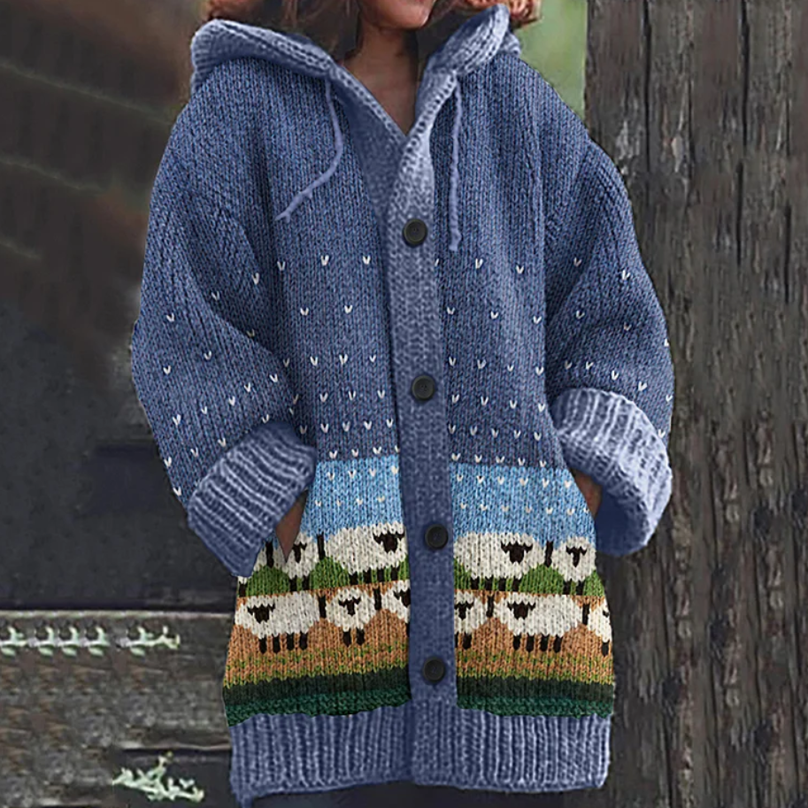 Iris | Blød varm cardigan med ribkanter