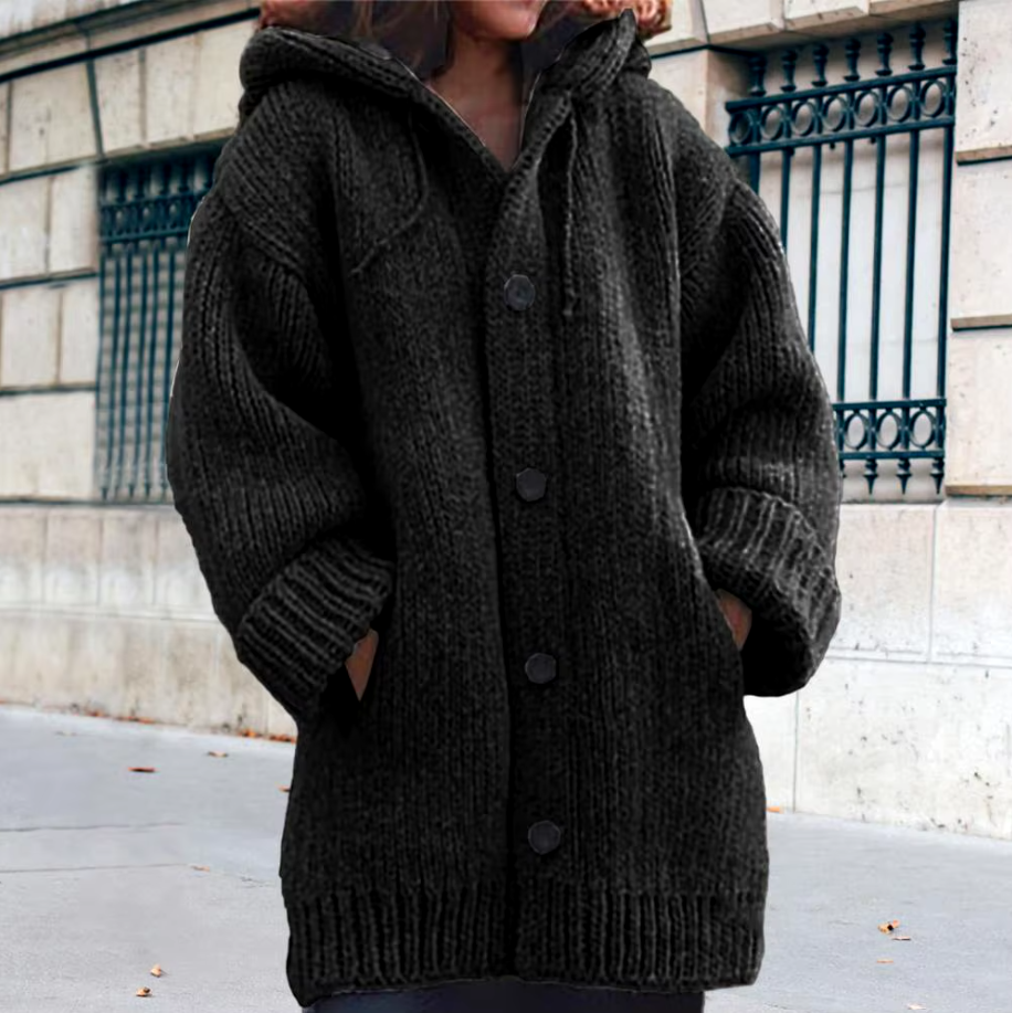 Elizabeth | Blød varm cardigan med ribkanter