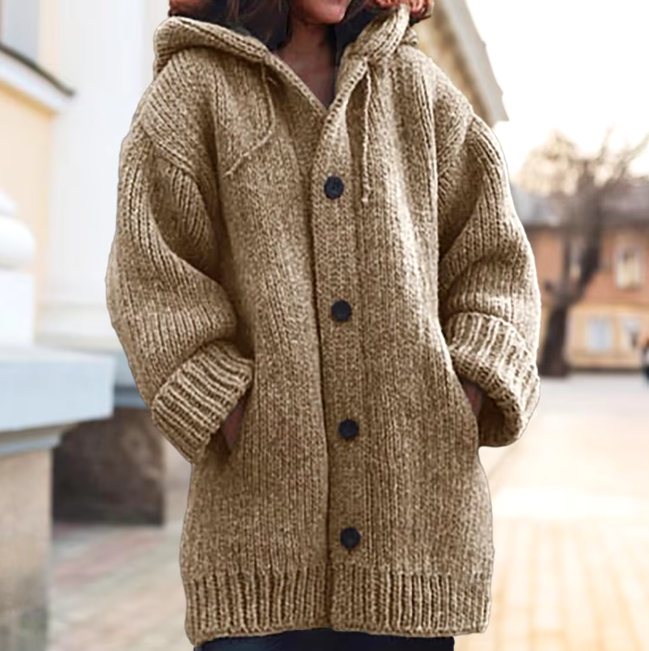 Elizabeth | Blød varm cardigan med ribkanter