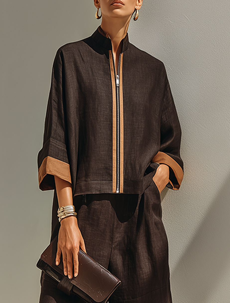 Birgitte | linnedlook top- og buksesæt