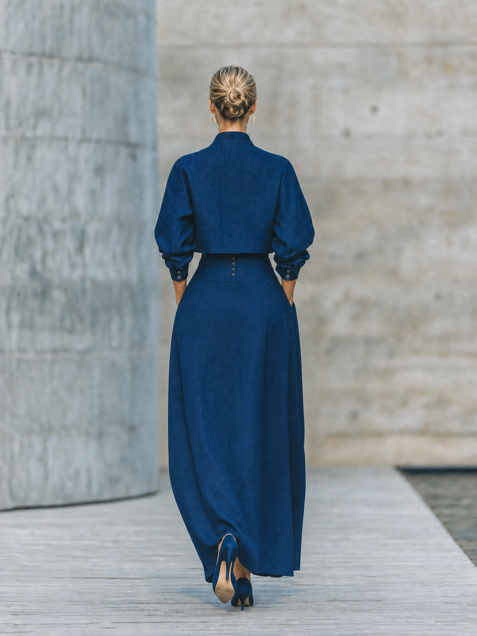 Gitte | linnedlook skjorte- og nederdelssæt