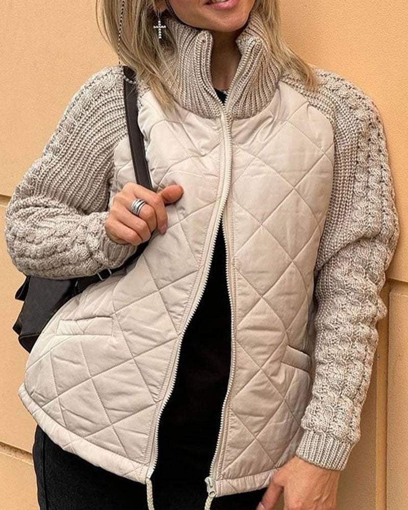 Victoria | Casual Strikket Fleecejakke