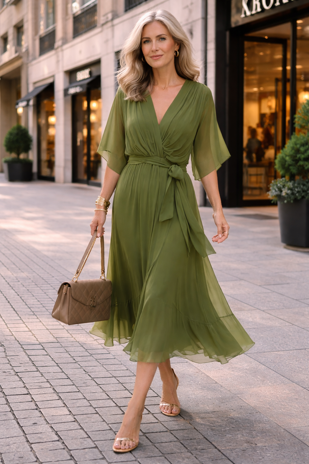Freja | Let chiffon-sommerkjole med V-udskæring