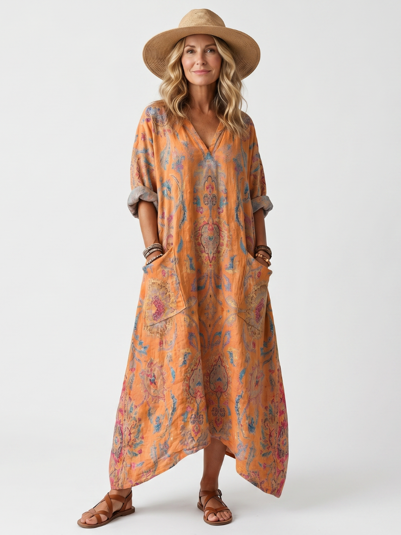 Remi | Printet oversized midikjole med lommer