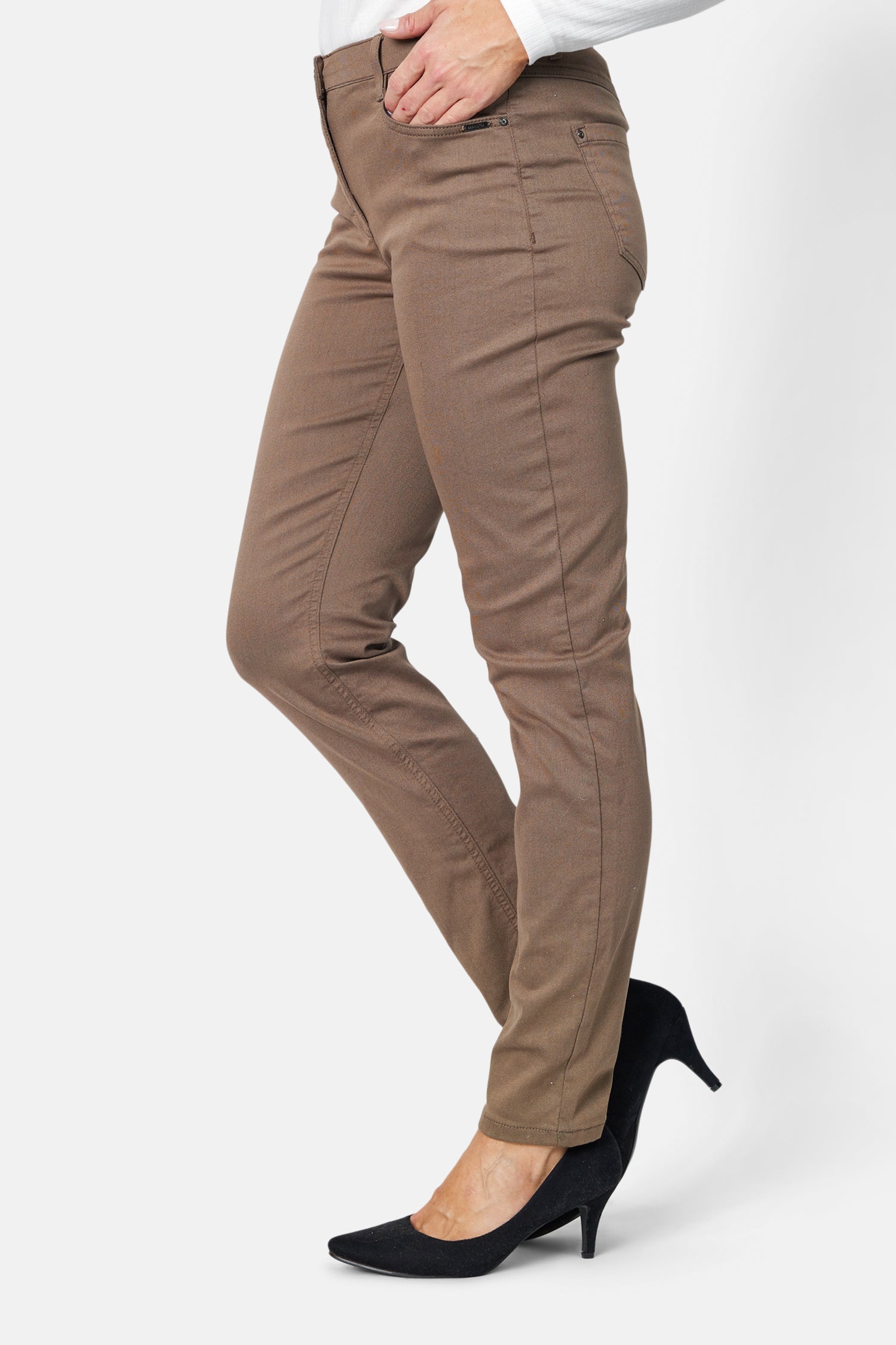 Madelaine Superstretch Jeans - Brun - Straight Fit