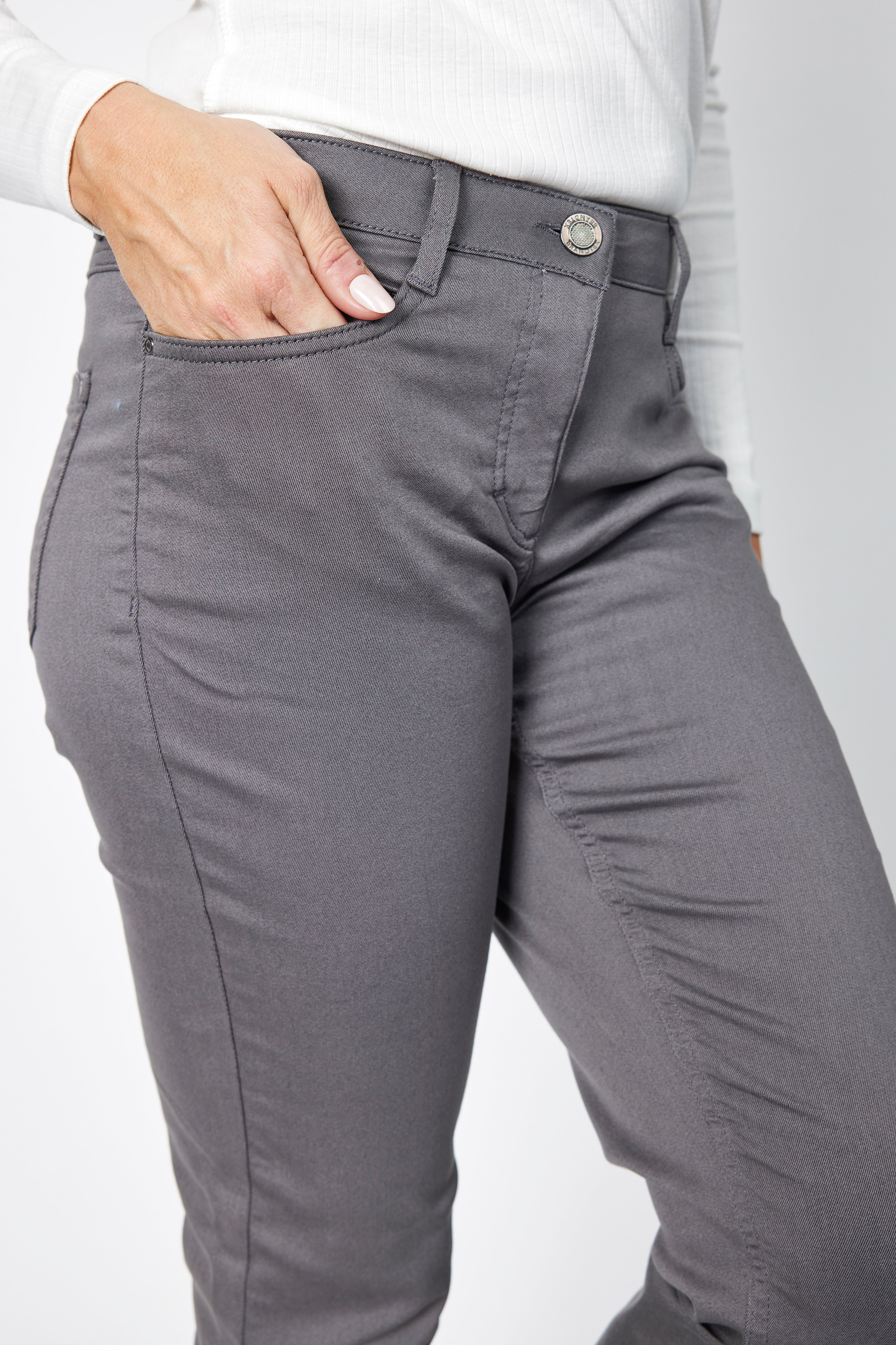 Madelaine Superstretch Jeans - Grå - Straight Fit
