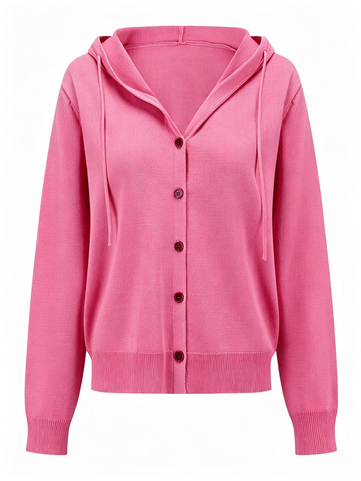Ida | Rosa cardigan med hætte og knapper