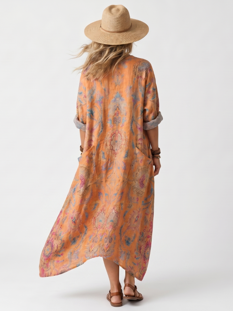 Remi | Printet oversized midikjole med lommer