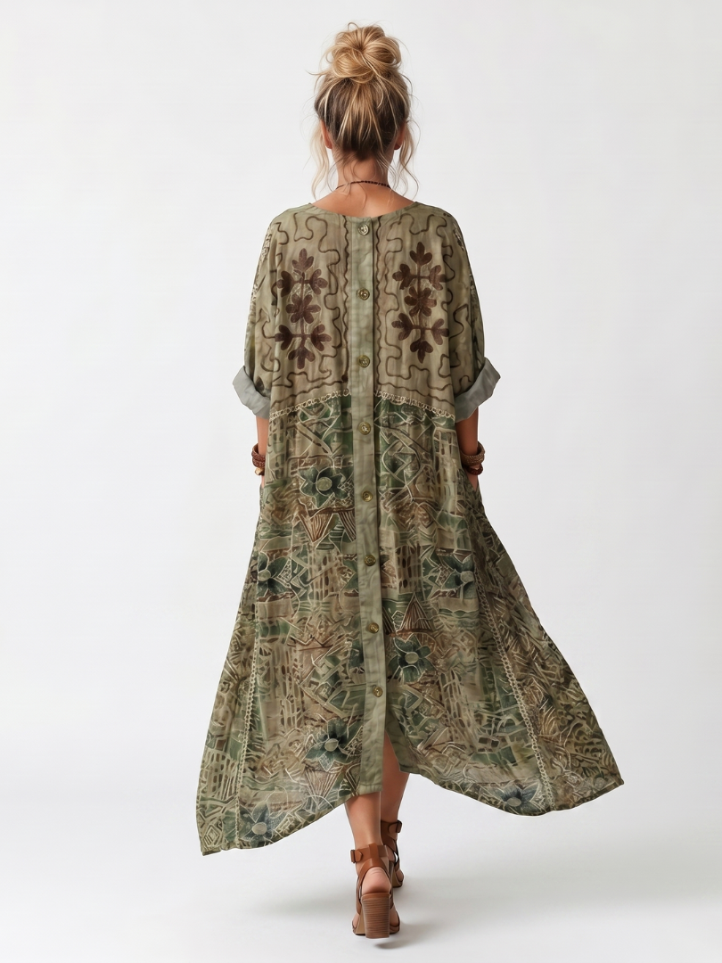 Aleta | Oversized midikjole med knaplukning og lommer