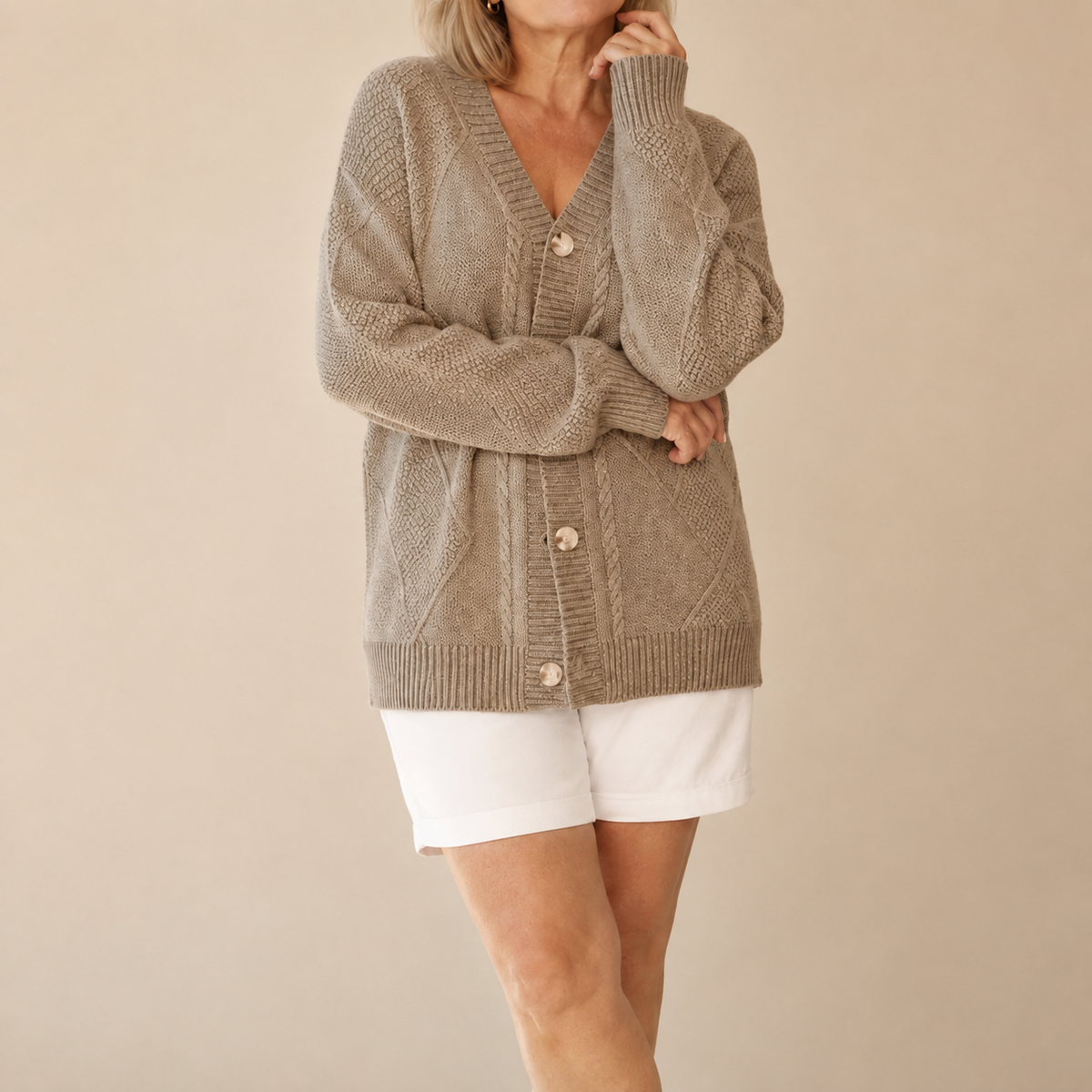 Luna | Blød strikcardigan med knapper