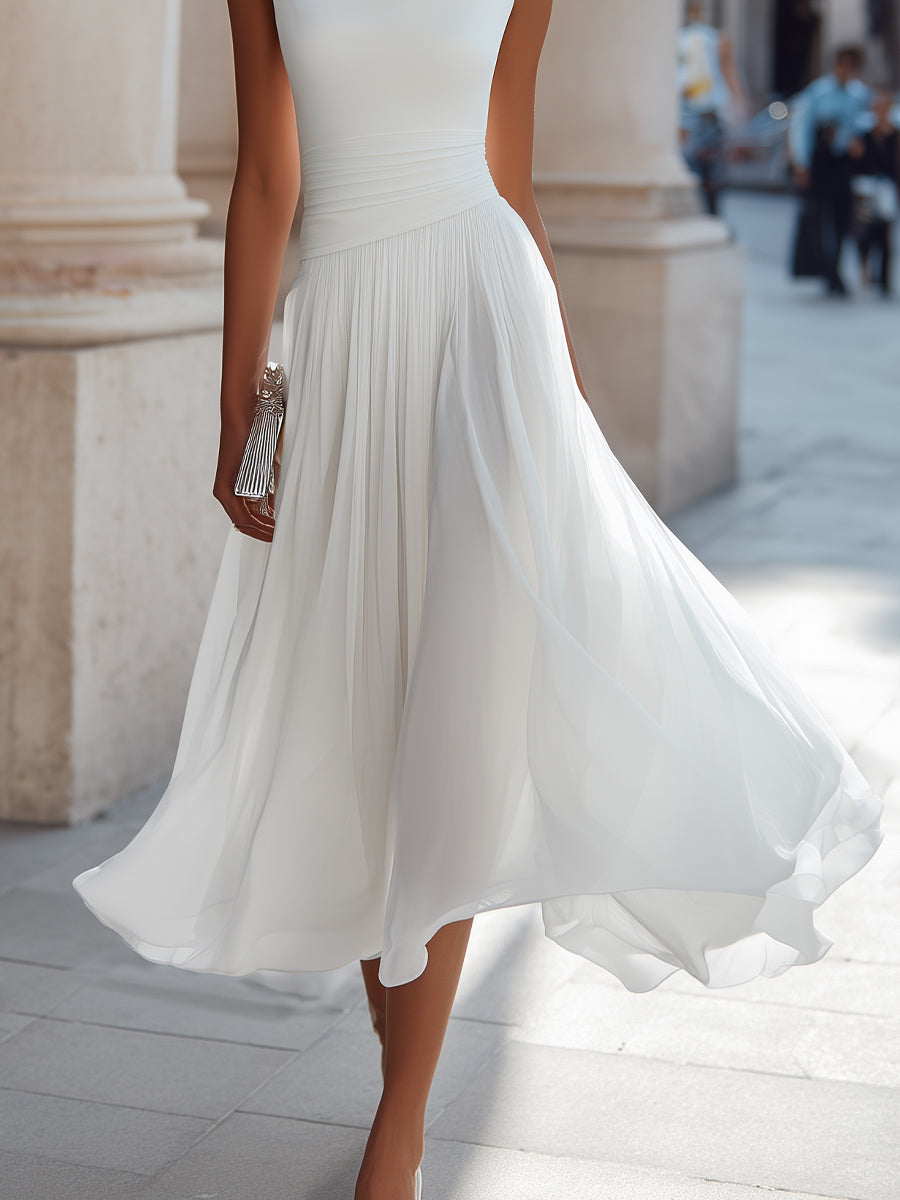 Mirella | Elegant plisseret midikjole