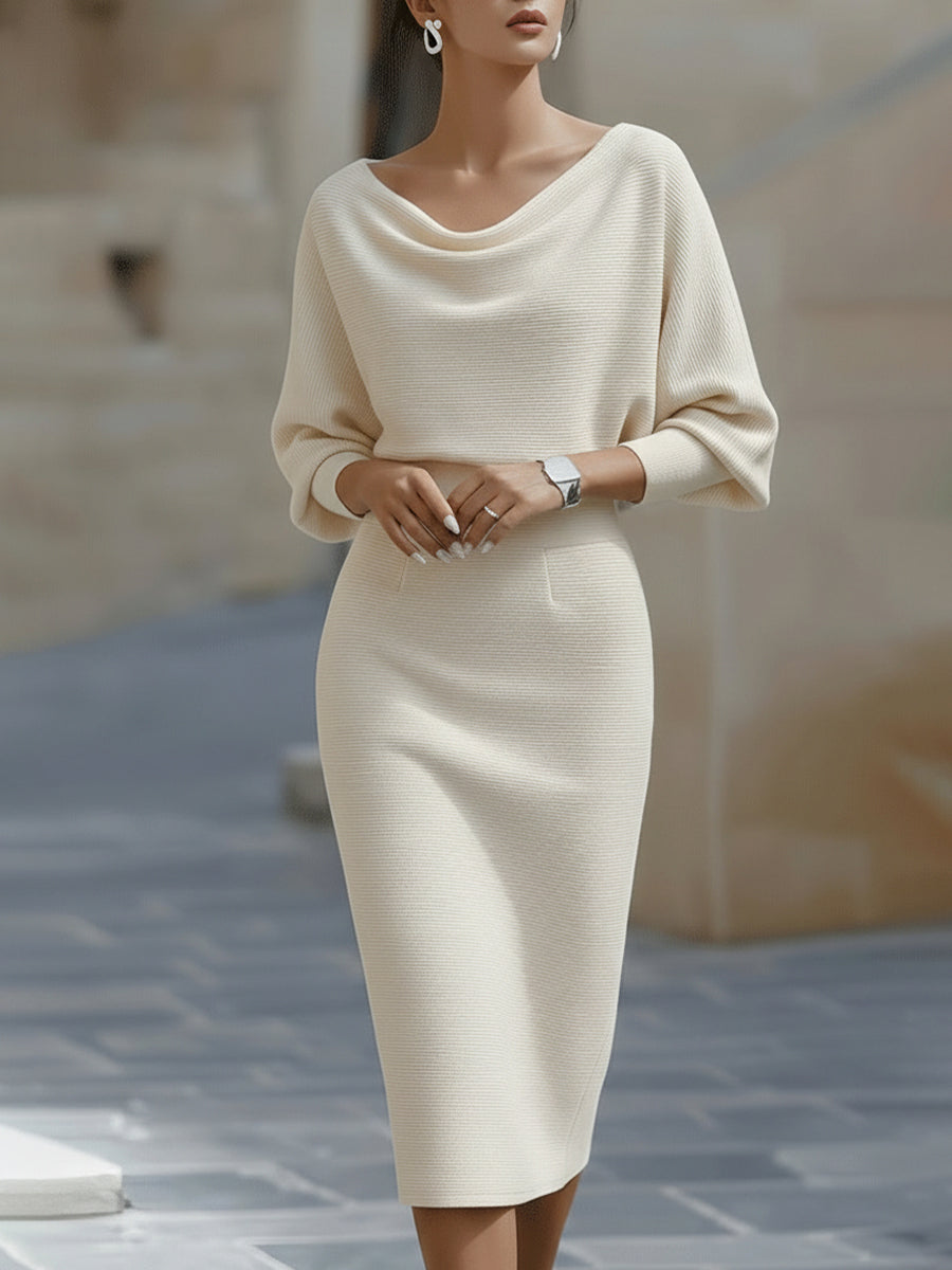 Amalia | Draperet midi-pencilkjole