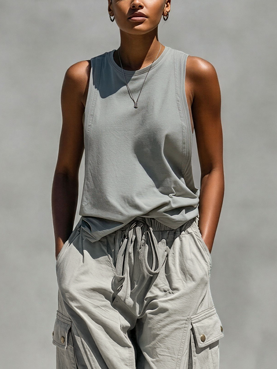 Elina | Sæt med tanktop og cargo-shorts
