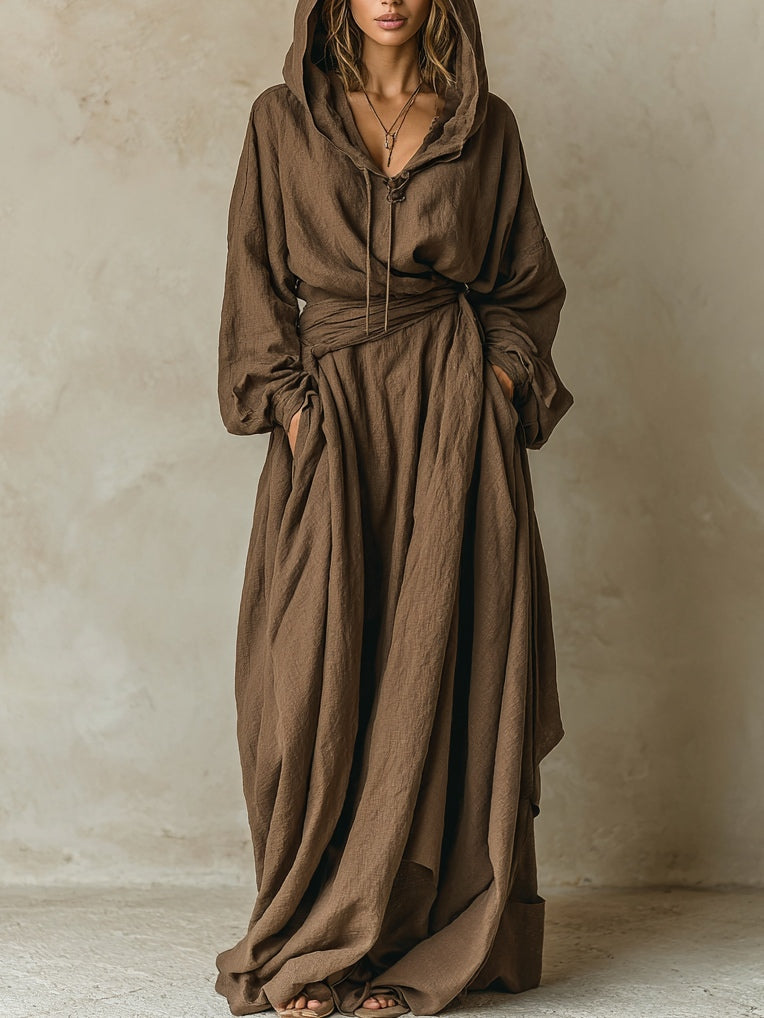 Ingrid | Brun maxi-kjole