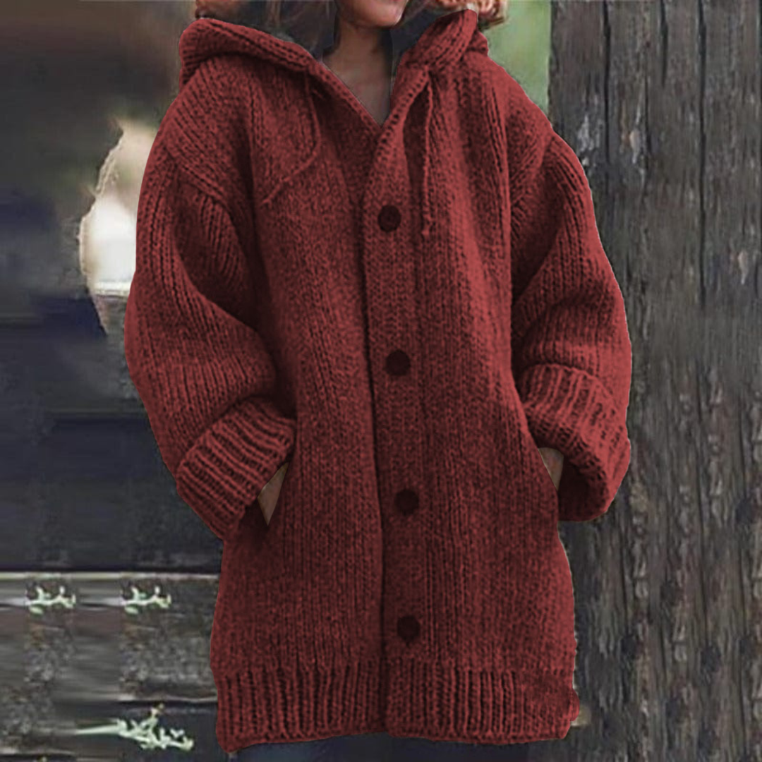 Elizabeth | Blød varm cardigan med ribkanter
