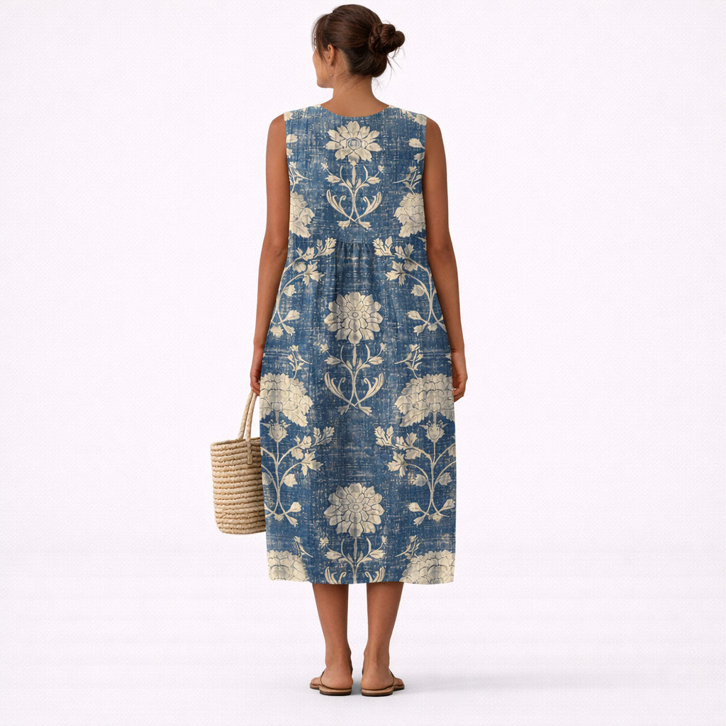 Alberte™ | Klassisk midi-kjole med blomstermønster
