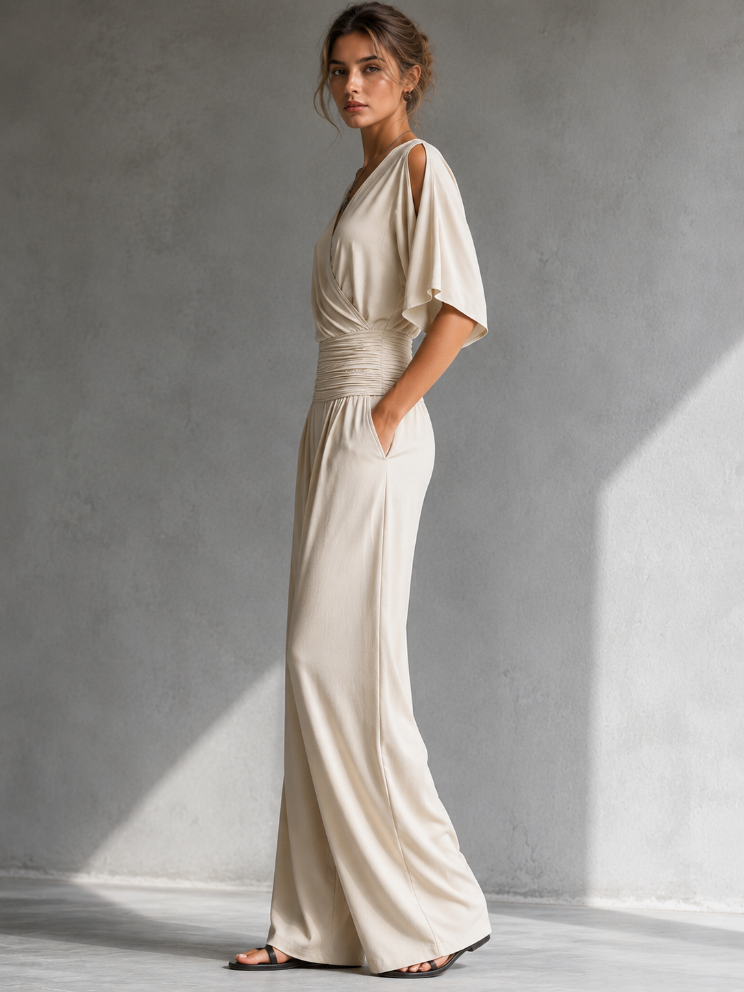 Gerika – Elegant jumpsuit med slå-om-front