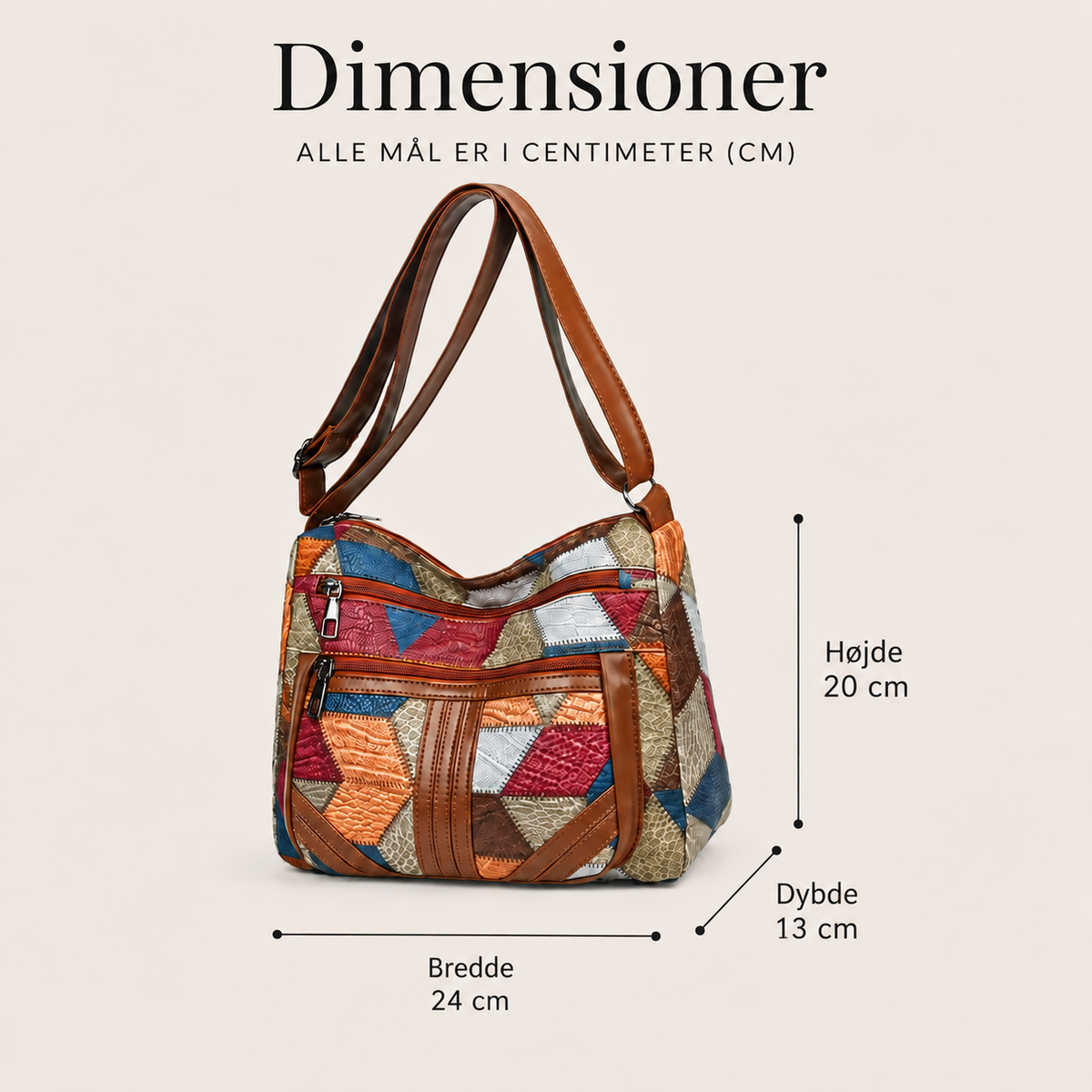 Nella | Patchworktaske med justerbar rem