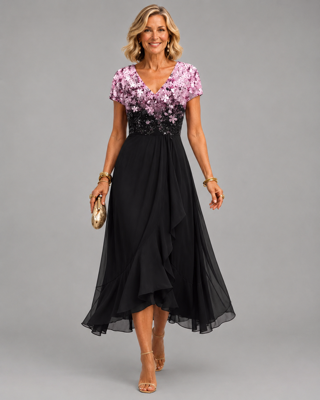Elisandra | Elegant kjole med blonde-patchwork