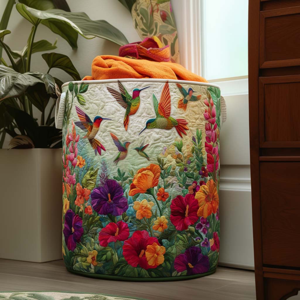 Flora | Quiltet vasketøjskurv med sommerfuglemotiv