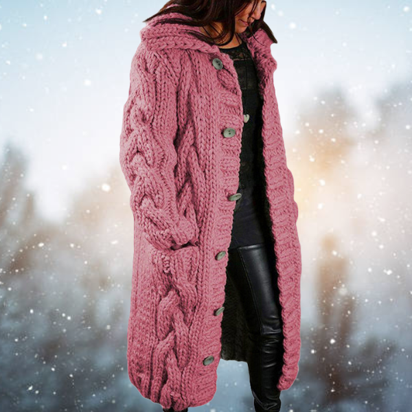 Bella | Blød varm cardigan med ribkanter