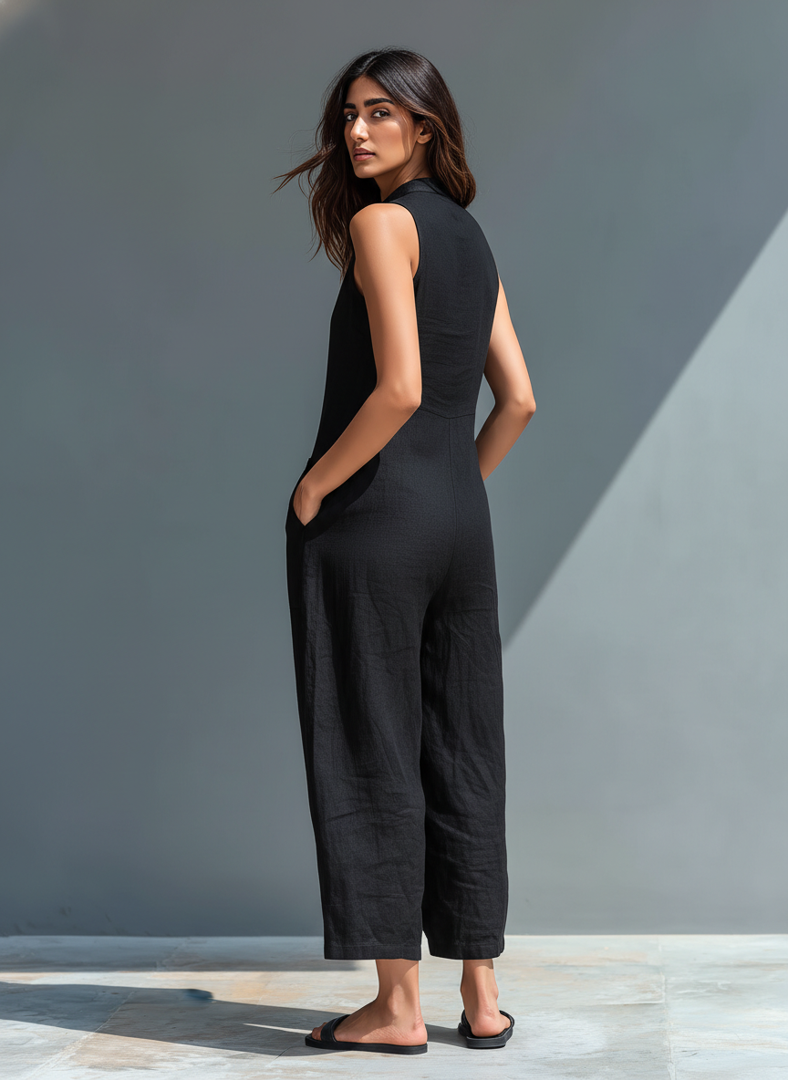 Adele | Lang, løstsiddende jumpsuit med lommer