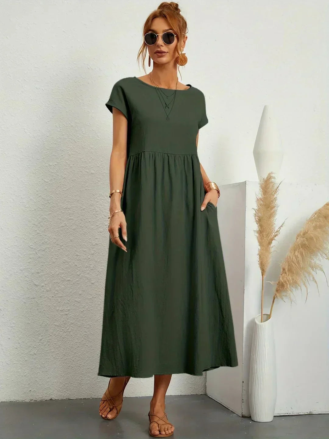 Ursina™ | Midi-kjole i flydende stof