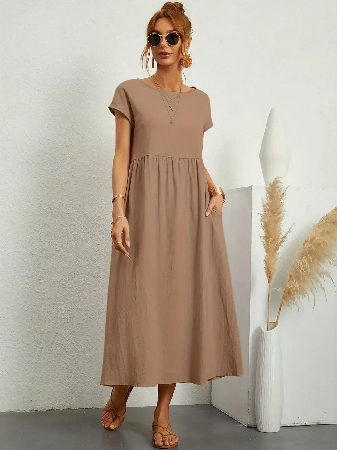 Ursina™ | Midi-kjole i flydende stof
