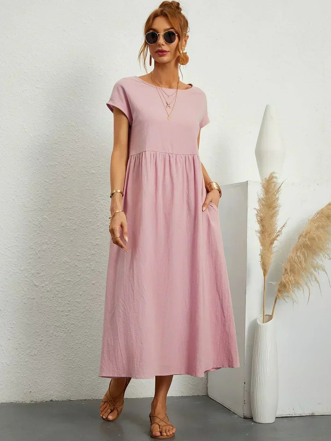 Ursina™ | Midi-kjole i flydende stof