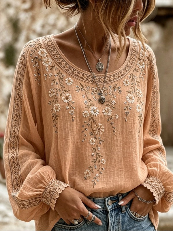 Wilma | Bluse med blomsterbroderi