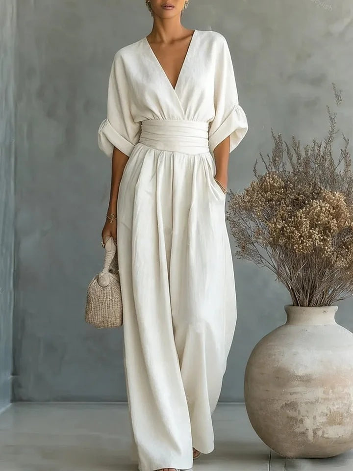 Gerika – Elegant jumpsuit med slå-om-front