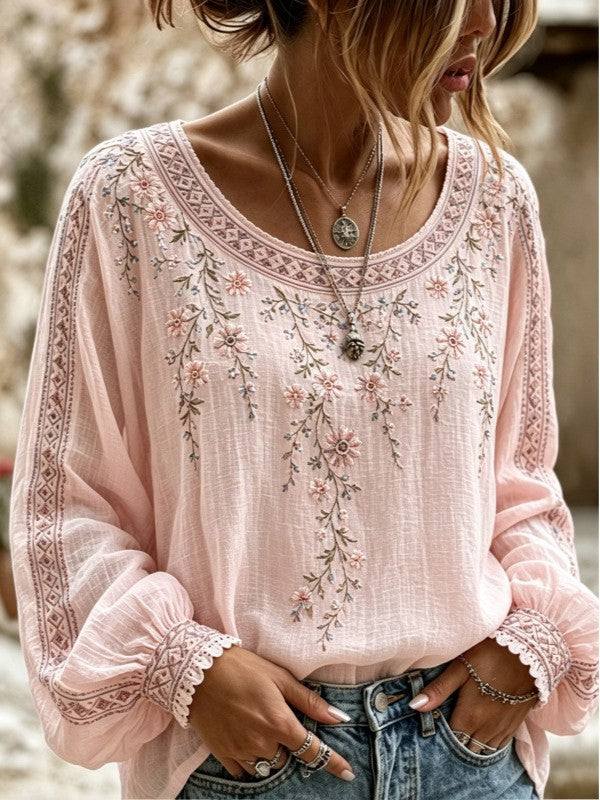 Wilma | Bluse med blomsterbroderi
