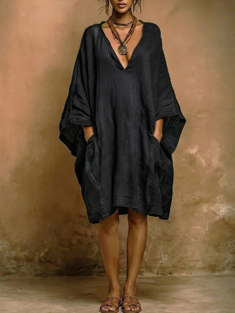 Cassienne – Oversize-kjole med dyb V-hals