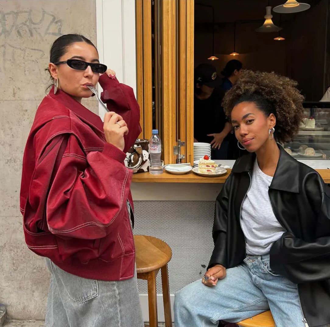 Amanda – Trendy rød læderjakke