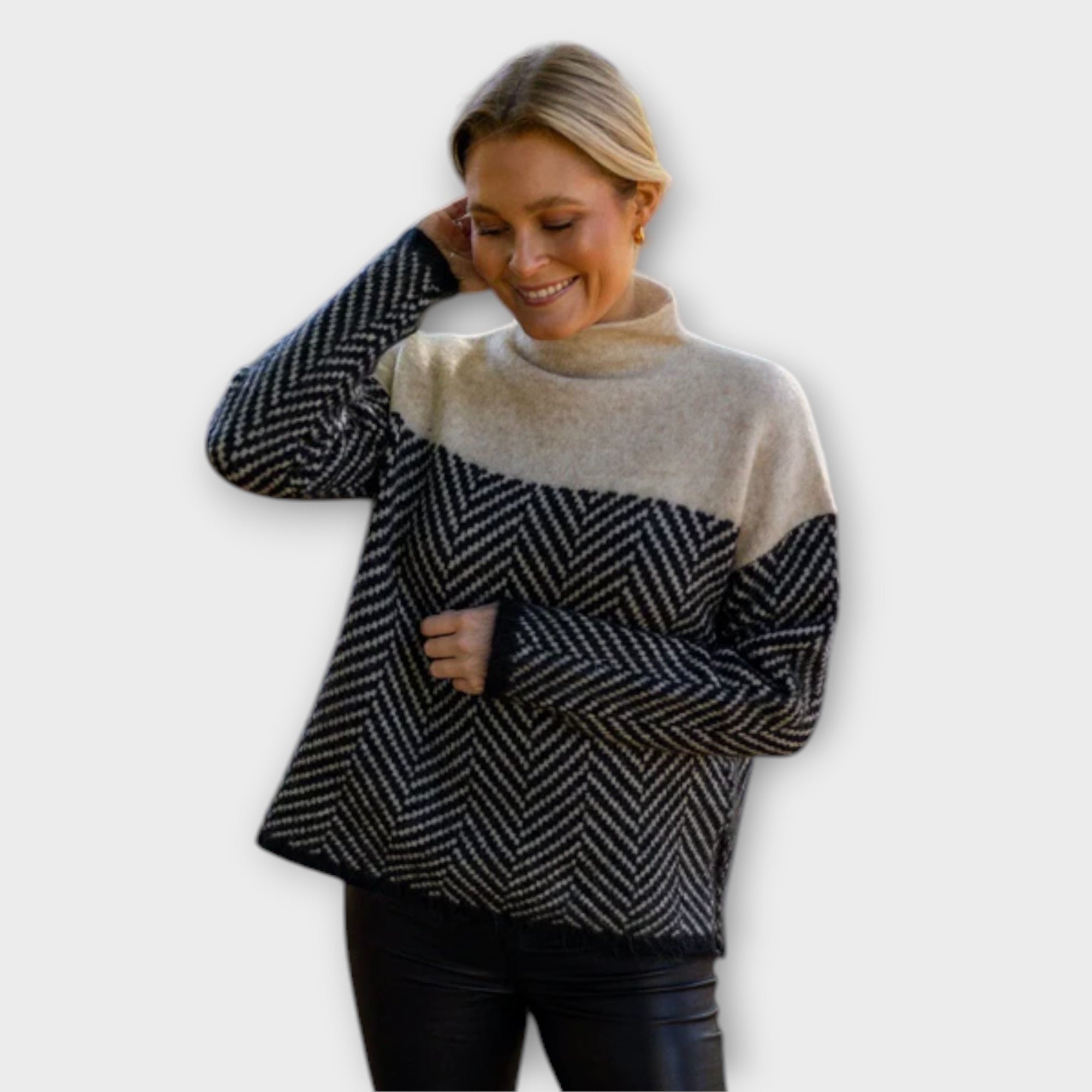 Roberta™ - Blød rullekravesweater