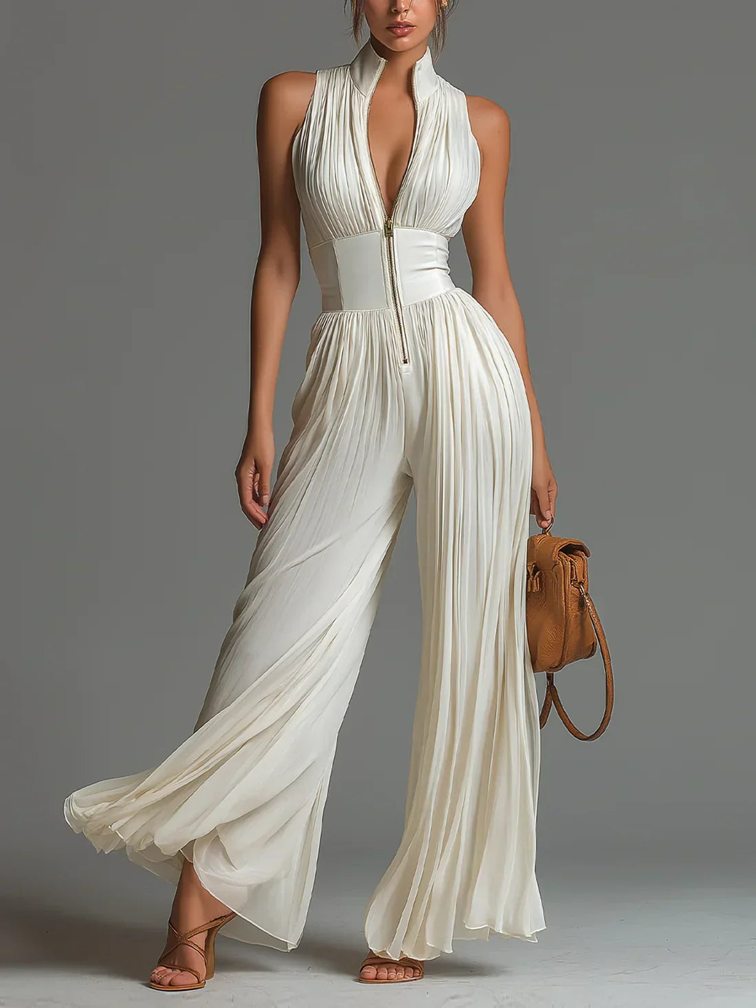 Élan – Skulpturelt plisseret jumpsuit