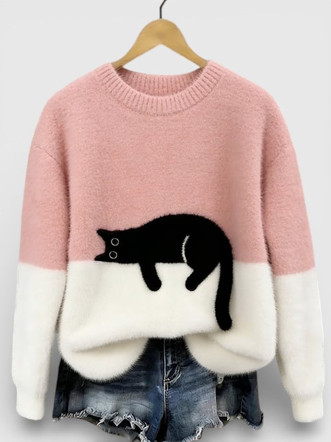 Luna | Hættetrøje med katteprint