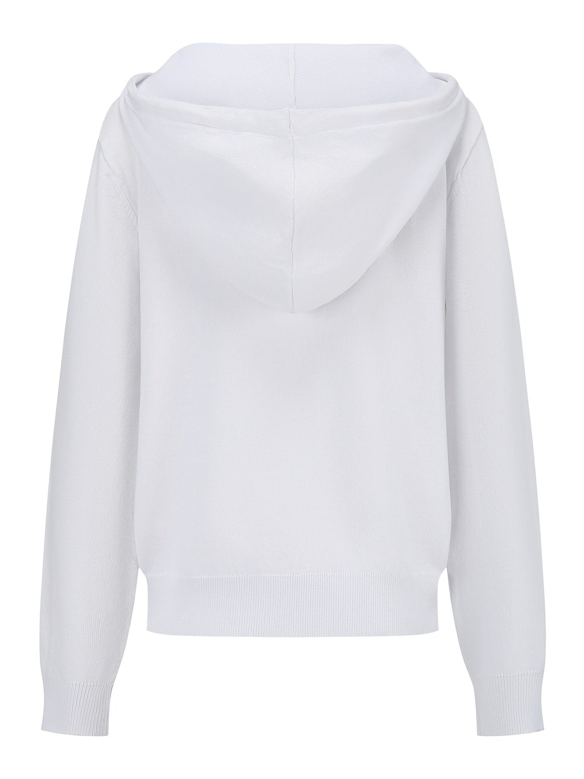 Astrid | Hvid cardigan med hætte og knapper