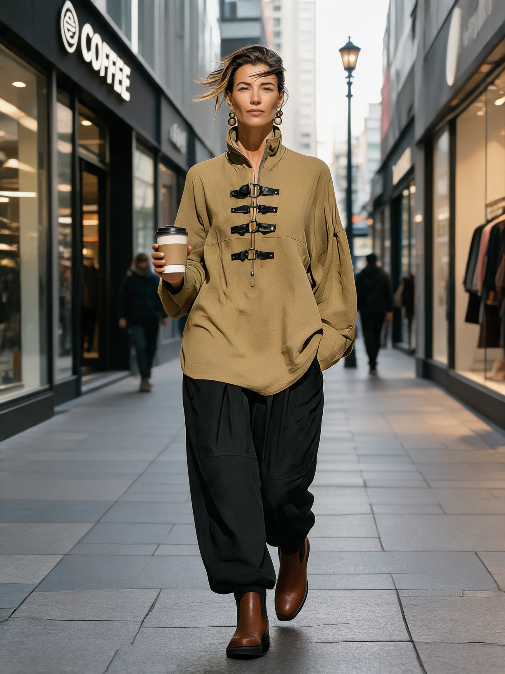 Alva | linnedlook top- og buksesæt med vide bukser