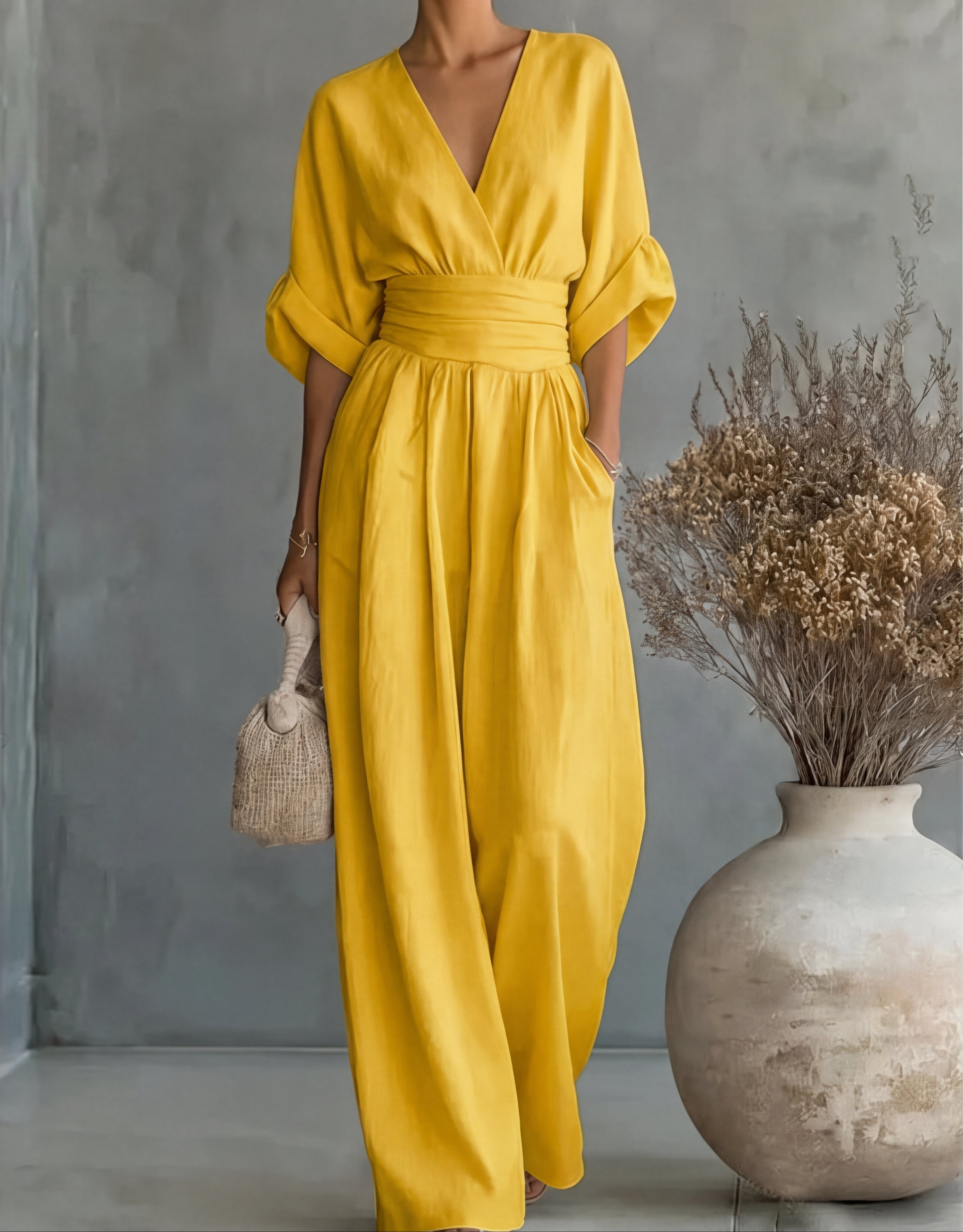 Chiara | Lang, løstsiddende jumpsuit med printmønster