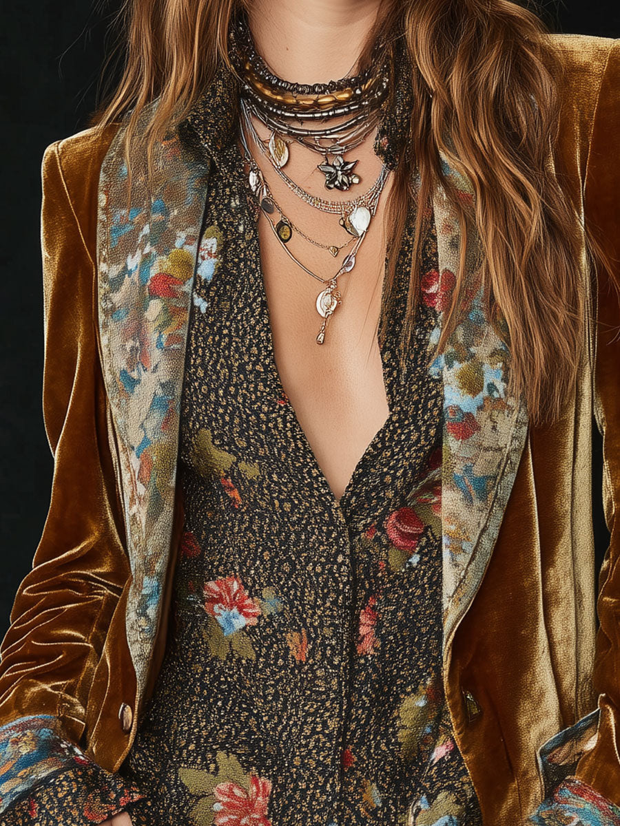 Liv | Vintage-blazer med blomsterpatchwork