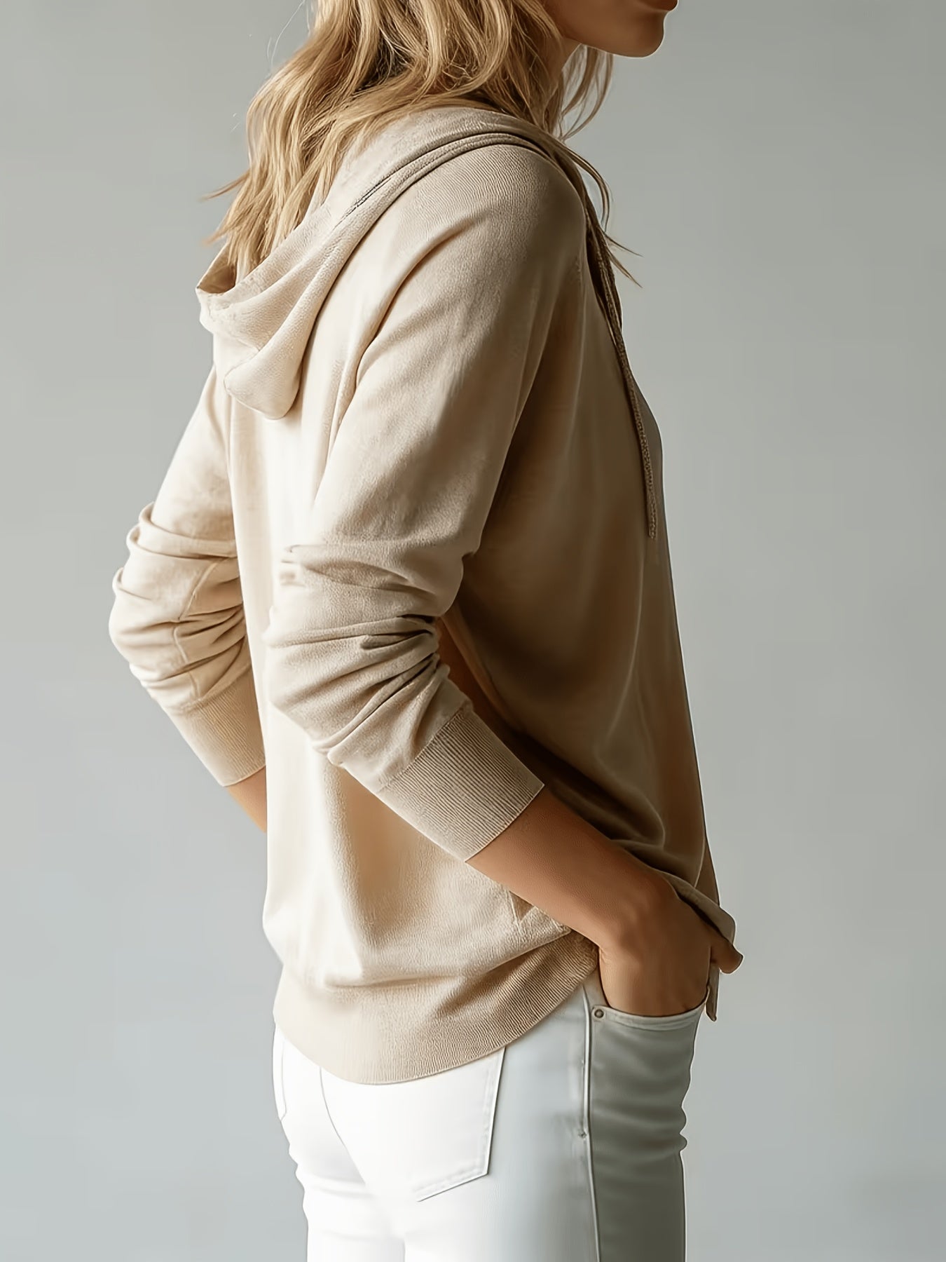 Nora | Khaki cardigan med hætte og knapper