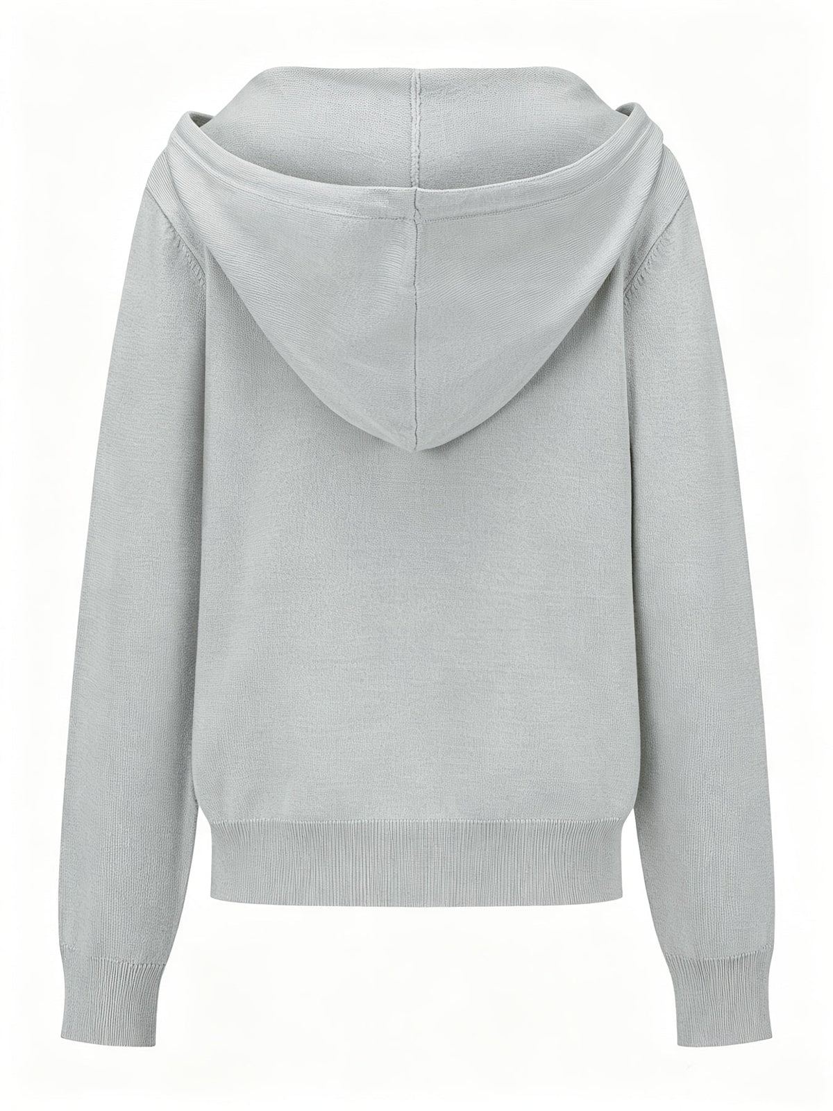 Alma | Lysegrå cardigan med hætte og knapper