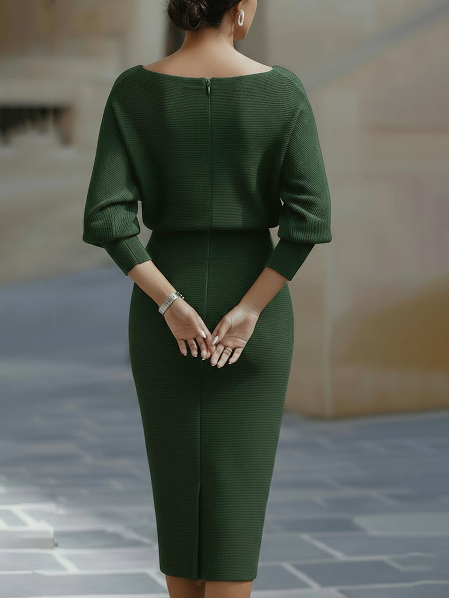 Amalia | Draperet midi-pencilkjole